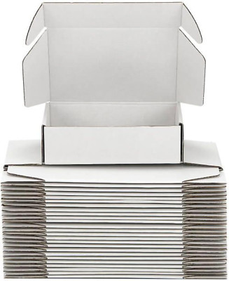 Small Shipping Boxes 7X5X3 Inch (25 Pack) - Sturdy White Corrugated Cardboard Bo