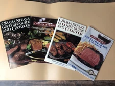 Lot of 4 Omaha Steaks Great Gathering Good Life Guide & Cookbook Recipes!!