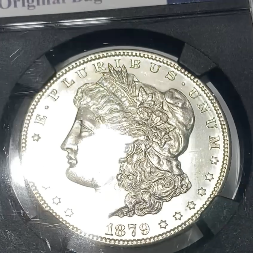BU 1879-S Morgan Silver Dollar NGC MS63 Original Bag Fragment