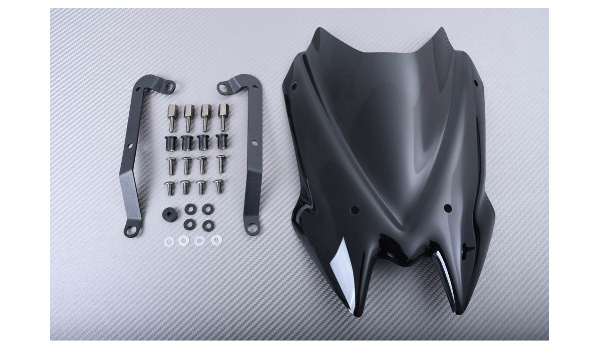 Pare-brise KAWASAKI Z650 sport noir double bulle saute-vent moto ER650K 2021