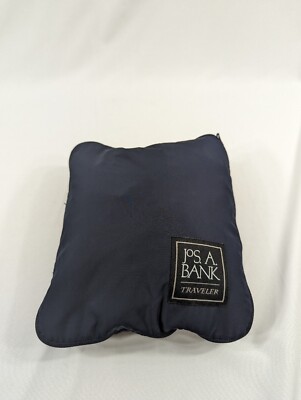JOS. A. BANK Rain XL RAINCOAT Coat Zip pouch Emergency Traveler Rain Jacket Navy