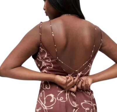 urban outfitters brown slip dress Shara Floral Slip Dress in Dark Mocha Multi
