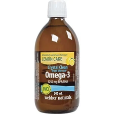 Webber Naturals Crystal Clean from Sea Omega-3 1250mg EPA/DHA Lemon 500ml NEW