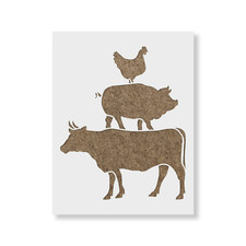 Cow Pig Chicken Stencil - Durable  Reusable Mylar Stencils