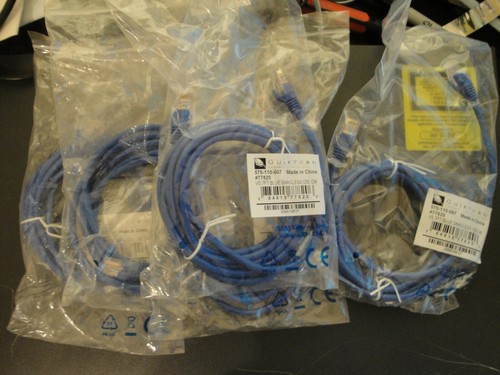 5x Quiktron Cat5e Ethernet Patch Cable RJ45 Stranded STP  7ft Blue #268 - Picture 1 of 2