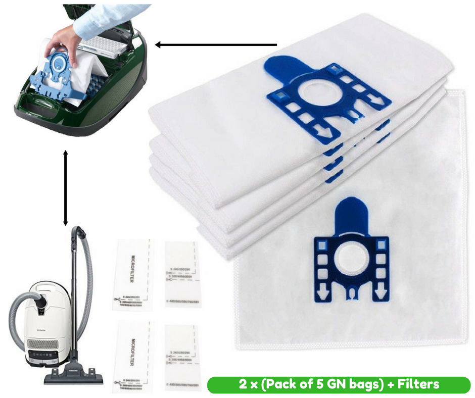 MIELE VACUUM DUST GN BAGS + FILTER SET S600 S400 S8330 S424 S8340 S2111