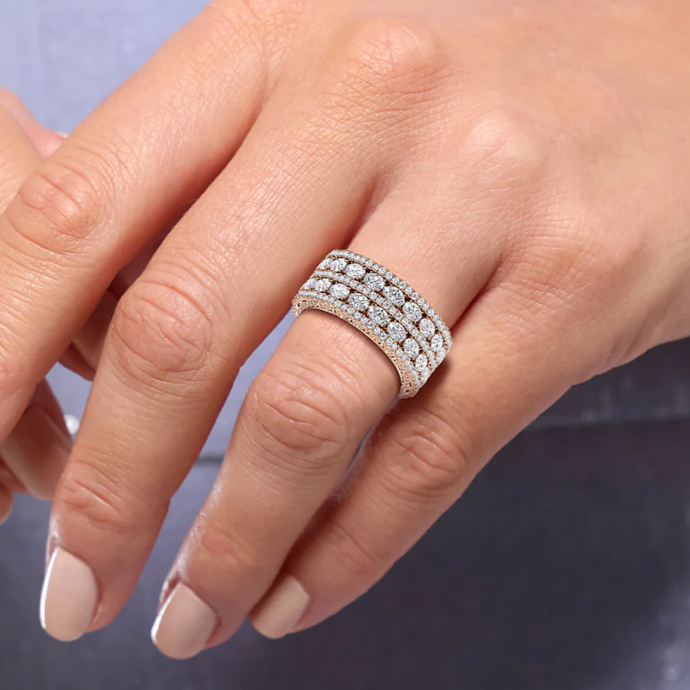 Diamond Engagement Eternity Lab Created Oval 7 Carat 950 Platinum Band 10.2 MM