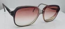 Vintage Clear Vision 719 Gray Oval Horn-Rimmed Sunglasses Hong Kong FRAMES ONLY