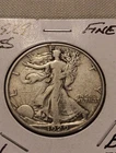 1929 S Walking Liberty Half Dollar  in uncertified and Fine condition.