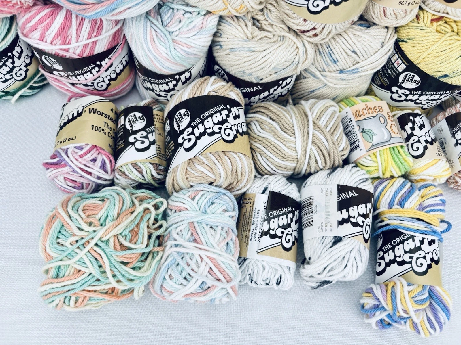 Large Lot Sugar 'N Cream Cotton +Scrub Off +Peaches & Cream DESTASH VTG Yarn image 5