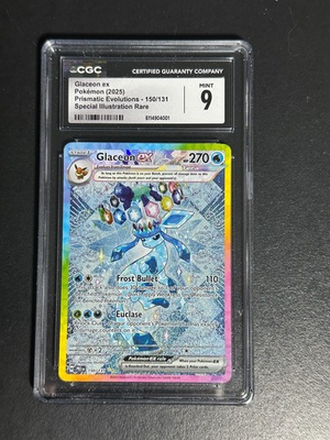 #ad #ad Pokémon Glaceon EX 150 131 Prismatic Evolutions Special Illustration CGC 9 $199.99