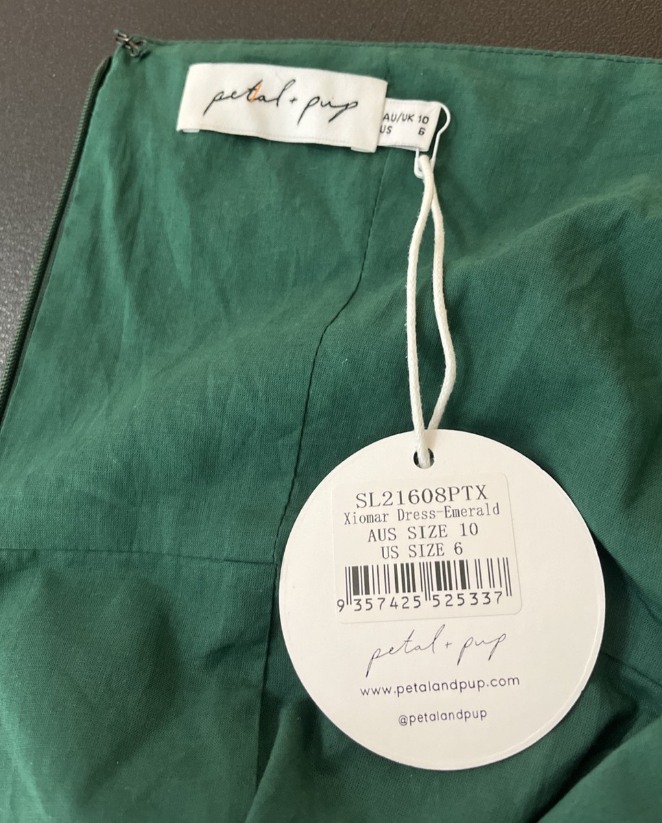 Xiomar Dress - Emerald, 10 | Petal & Pup