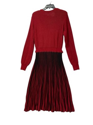 midi red sweater dress Women's 2026 Fall Sweater Dress V Neck Long Sleeve Ribbed Knit Tie Waist Slim Fit Bodycon Midi Dresses(Small,Red) at Amazon Women's Clothing store