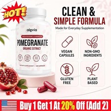 Alevia Pomegranate Capsules 60ct Organic Extract Antioxidant NEW 20 OFF US STOCK