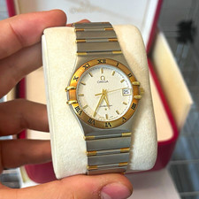 OMEGA Constellation Quartz Two-Tone Date Silv...