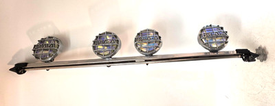 Set 4 w Bar PIAA 520 Round Top Spot Lamp 6'' H3 Bulb Fog Lights Chrome