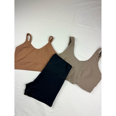 All in Motion bundle Bralette & Short Set - Brown, Taupe, Black