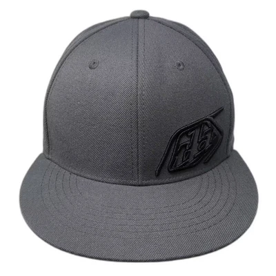 Troy Lee Designs Snapback Hat Gray One Size Embroidered Logo Flat Brim Wool Cap - Image 1 of 4