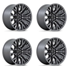 Set 4 Fuel D848 Rebar 22x12 6x5.5 Matte Gunmetal Wheels 22 -44mm Rims