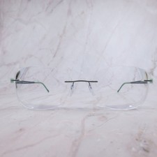 Silhouette 5452 40 6054 Rimless Eyeglasses Green Grey Titanium 54-17-135 Austria