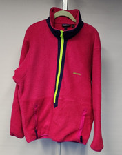 Vintage Patagonia Synchilla Fleece Pullover Pink/Neon Made in USA Size L