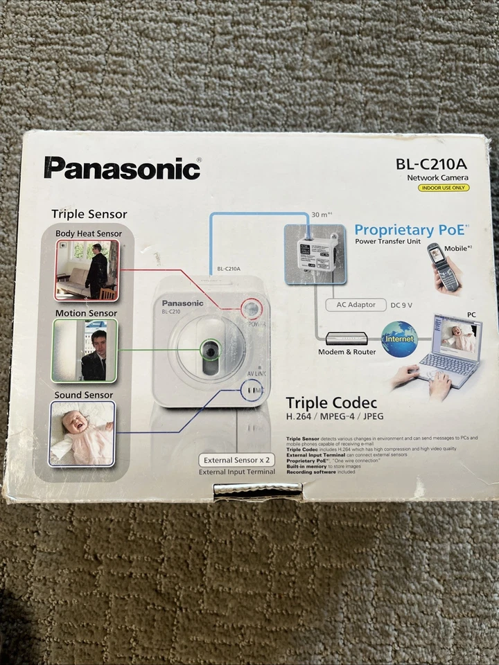 Panasonic BL-C210A Triple Sensor CMOS Red IP Cámara de Seguridad Interior Caja Abierta Foto 2 de 4
