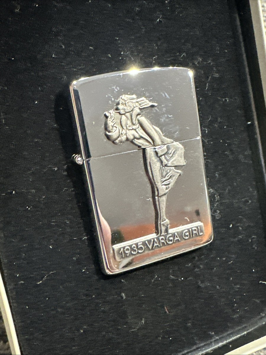 Vintage Zippo Windproof Lighter - The Varga Girl 1935 - With Tin
