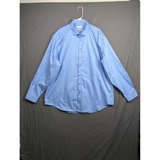 Calvin Klein Infinite Non-Iron Slim Tall Stretch Dress Shirt Blue 19 36/37
