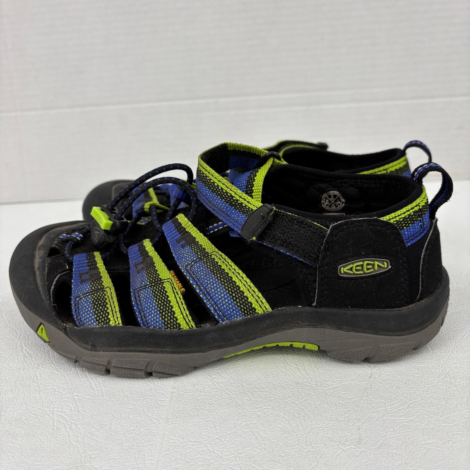 Sandali Keen Newport H2 ragazzo taglia 3 blu verde righe punta chiusa scarpe acqua