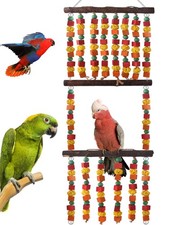 43" Extra Large Bird Parrot Toys, Multicolored Wooden Blocks Chewing Toy with...