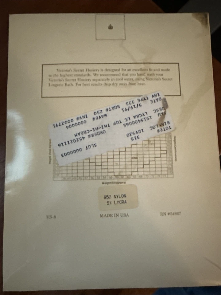 Medias de Colección Victoria's Secret 251-540 Top de Encaje Lycra Muslo Alto Crema Pequeñas Foto 3 de 4