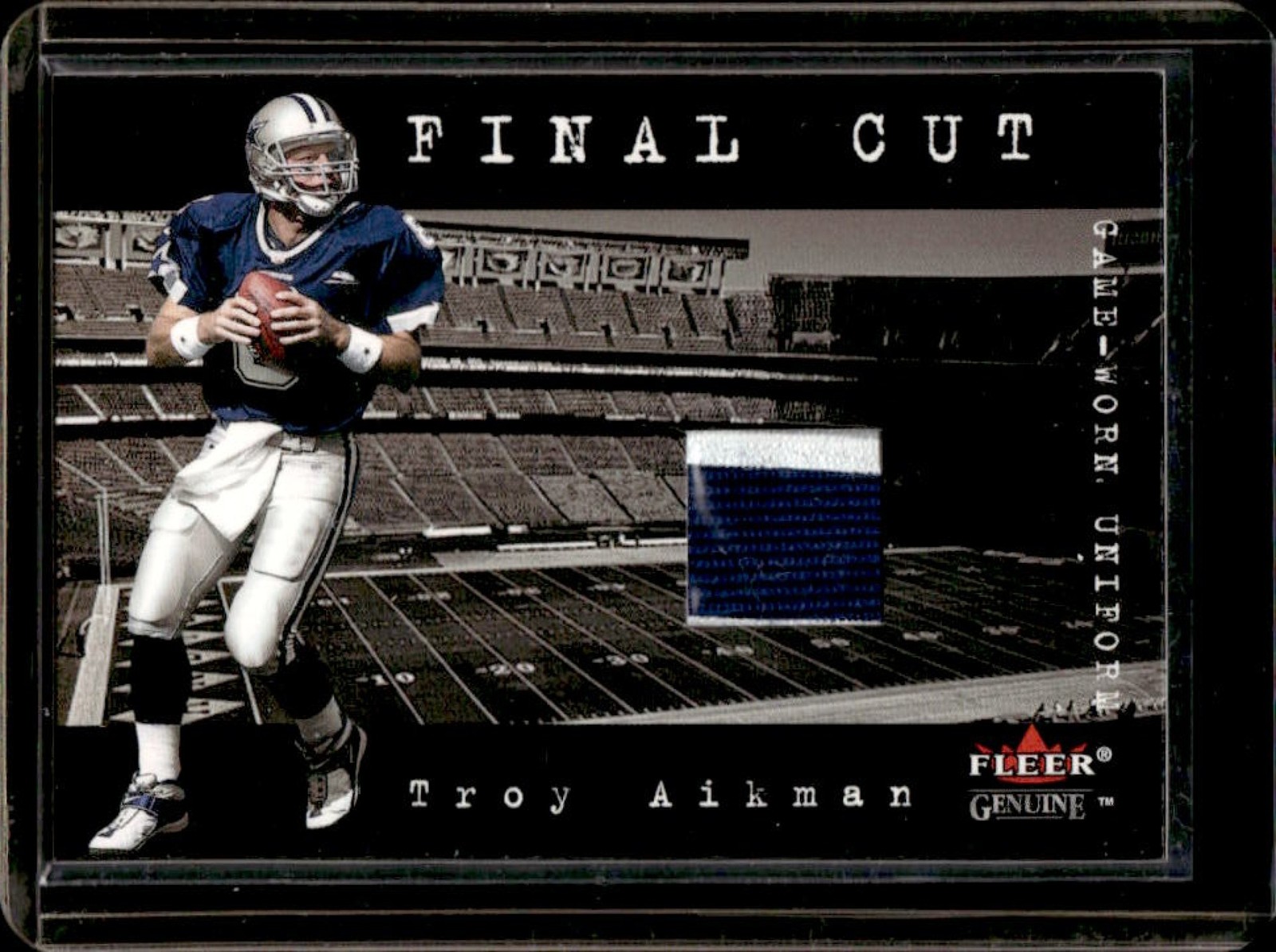 2001 Fleer Genuine Troy Aikman Final Cut Game Used Jersey Cowboys
