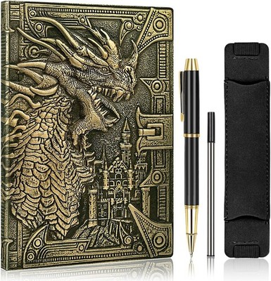 DND Dungeon and Dragon Notebook 3D Embossed Leather Bronze 