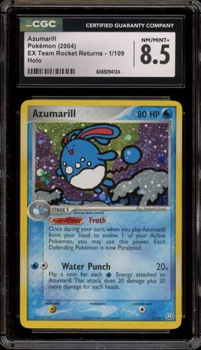 Pokemon Azumarill EX Team Rocket Returns Holo Rare #1 CGC 8.5
