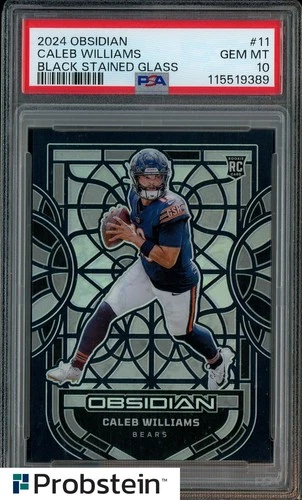 2024 Obsidian Black Stained Glass #11 Caleb Williams RC Rookie PSA 10 GEM MINT