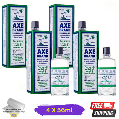 4 X Axe Brand Universal Oil 56ml Relief for Cold, Headache, Stomachache