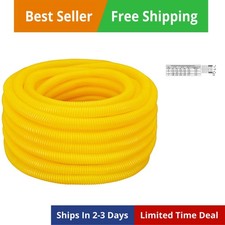 3/4 in. x 100 ft Flexible Corrugated Yellow HDPE Non Split Tubing Wire Loom