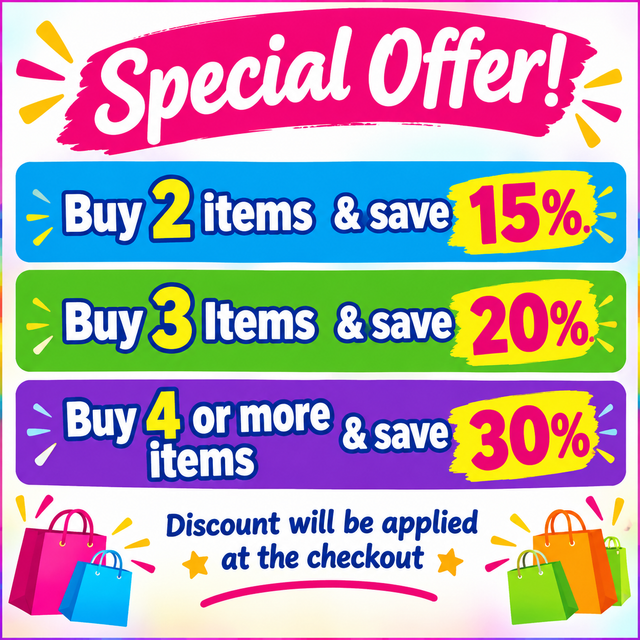Save 15%-30% when you buy more Save 15%-30% when you buy more