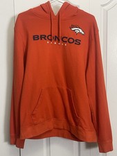 Denver Broncos NFL Majestic Orange Pullover Hoodie Mens Large