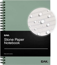 Stone Paper Waterproof Sheet Spiral Notebook M Size   5.8  x8.3  , 50 sheets, St