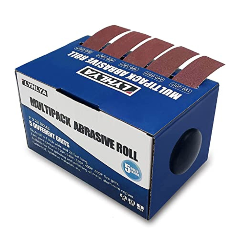 Carta vetrata assortita 2,5 cm x 8 m Rotolo di carta vetrata a 5 grane con dispe