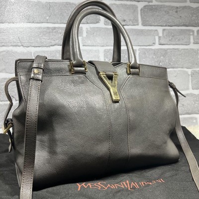 Collection Sac à main Yves Saint Laurent Cabas chic cuir 2 voies gris