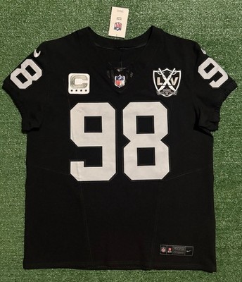 Maxx Crosby LV Raiders 2025 Black Nike Vapor F.U.S.E. Elite Jersey
