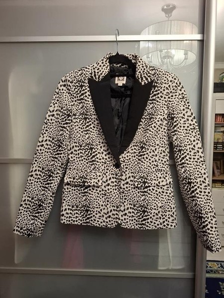 Women Anne Klein Blazer Black Cotton 36 / S / 44