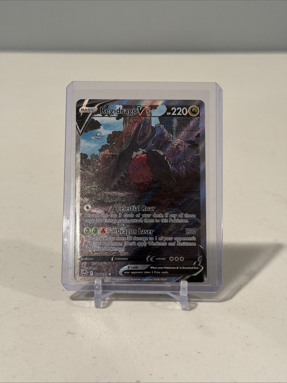 Regidrago V 184/195 Silver Tempest Alt Art Ultra Rare Holo Pokemon Card NM