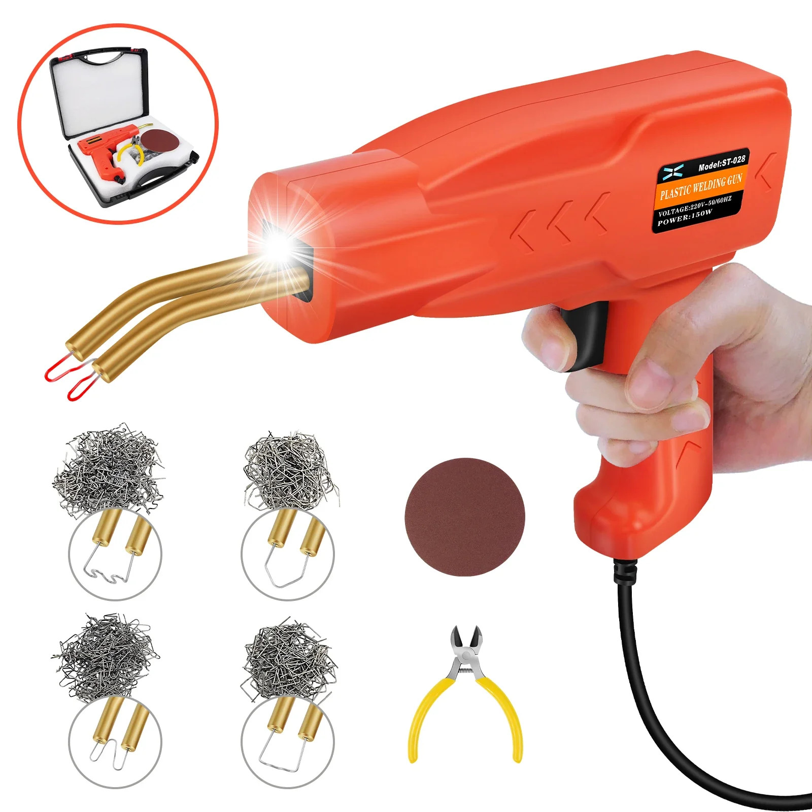 150W Plastic Welding Machine Hot Staple Welder 800 Pins Car Bumper Repair Kit