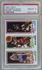 1980 Topps J. Van Breda Kolff Dr. J Erving, Magic Johnson RC PSA 8 Clean Case