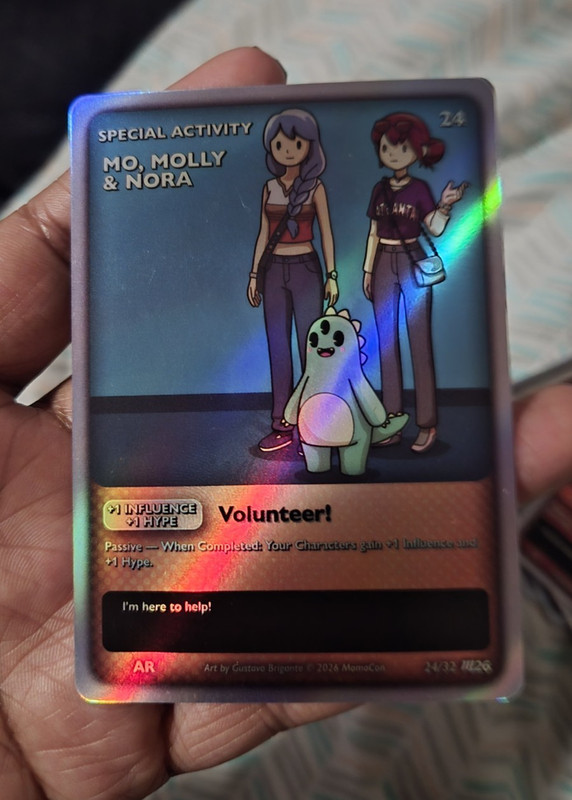 MomoCon Trading Cards #24 Volunteer! Mo, Molly & Nora Holographic Card