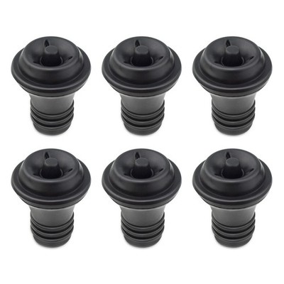 TKYPZY 6 Pcs Vacuum Wine Stopper, Small, Black, 207132 Black