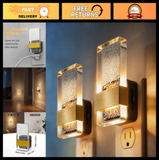 Dimmable Wall Plug Night Lights with Dusk-to-Dawn Sensor - 3000K Bubble Design,